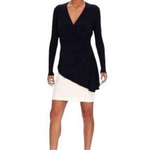 Lauren Ralph Lauren Colorblock Sheath Overlay  Asymmetrical Hem Dress Sz 16